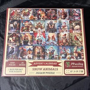 NEW Advent Calendar Jigsaw Puzzles 24 Box 1000 Piece Snow Animals